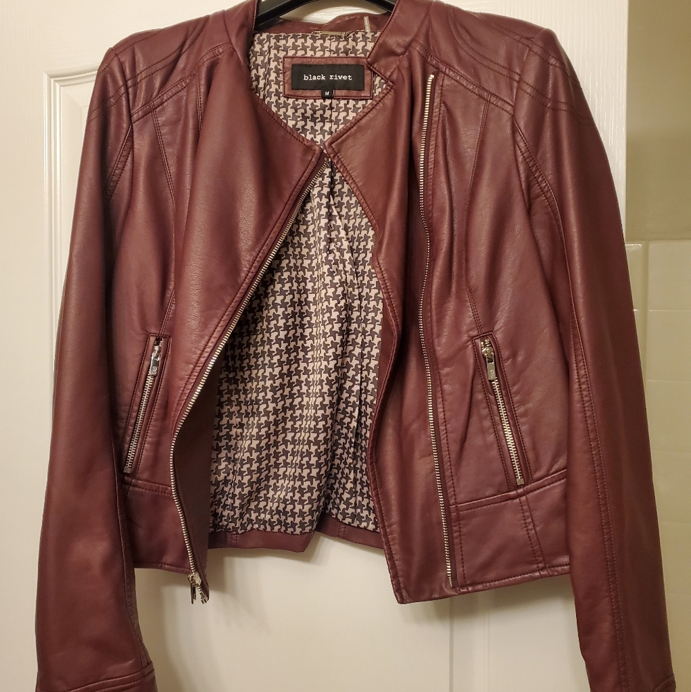 Womens faux leather jacket
